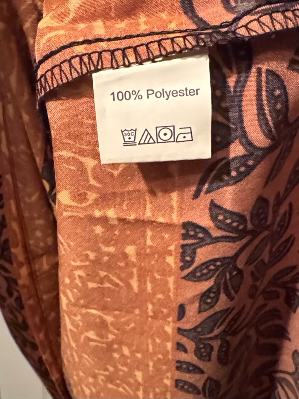 Rusty Dusty Sz XL Boho Paisley Patchwork Long Sleeve Maxi Dress in Rust & Black - Picture 9 of 9